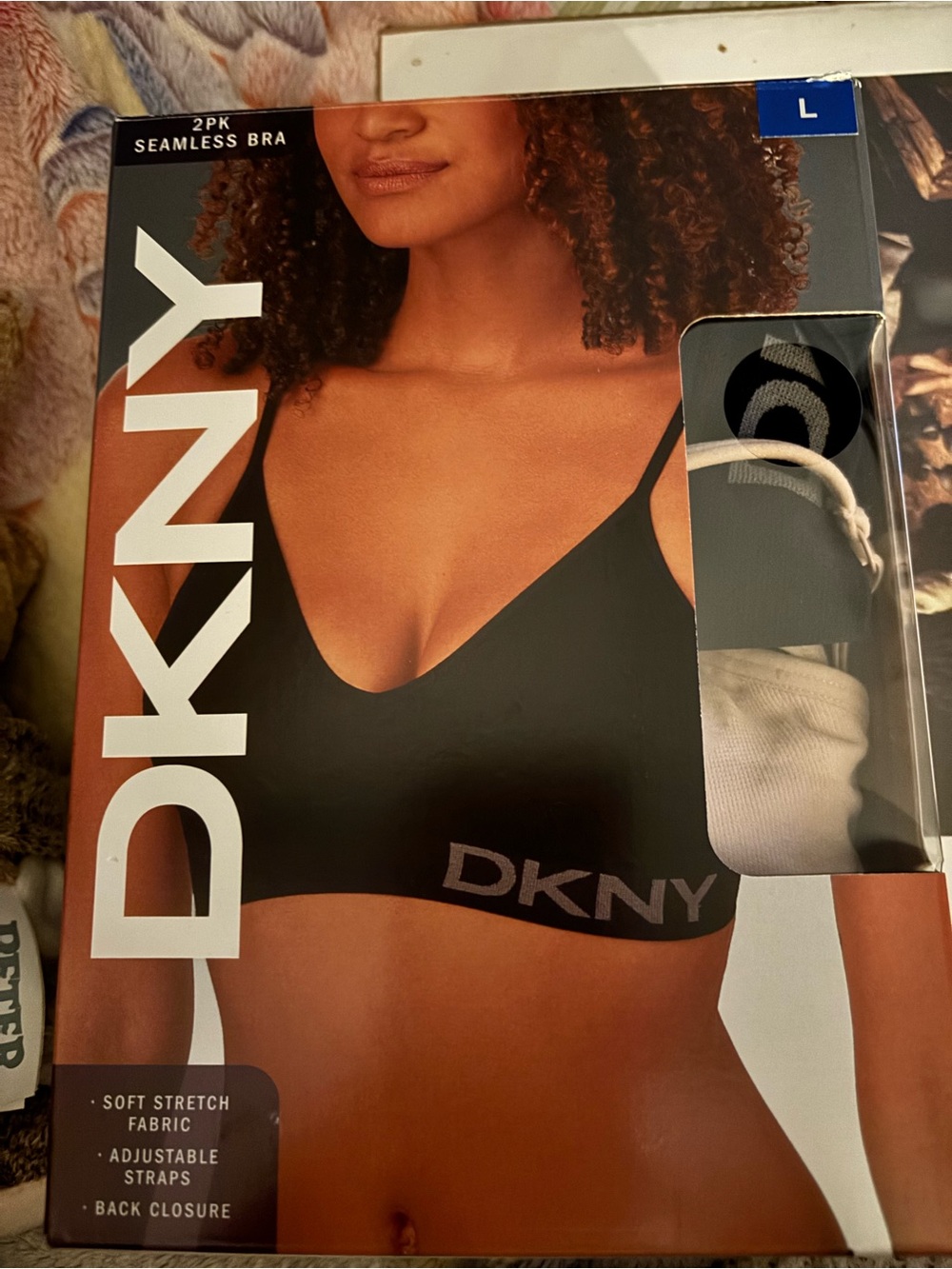 DKNY 2-Pack Seamless Bras — Black & Sand